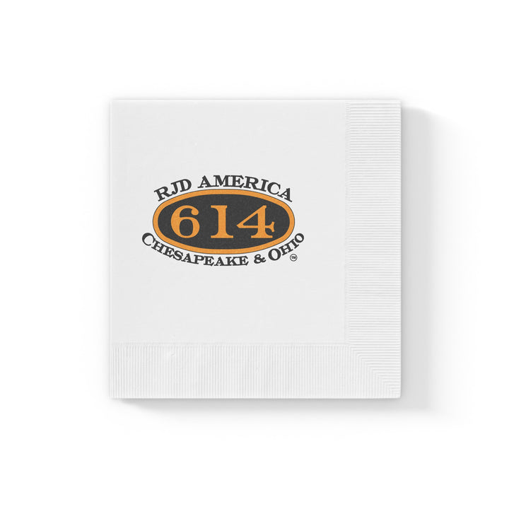 C&O 614 Logo Cocktail Napkins — Branded White Paper Napkins