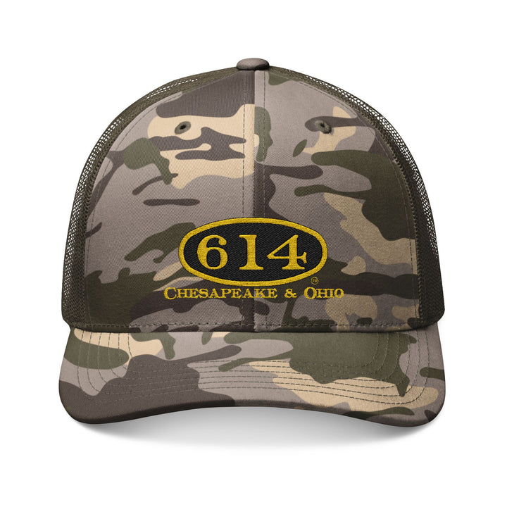 614 Chesapeake & Ohio Camouflage Trucker Hat (Embroidered)