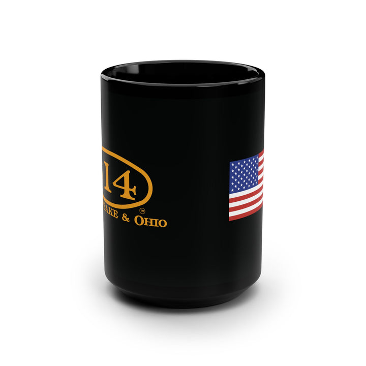 C&O 614 US Flag Black Glossy 15oz Mug