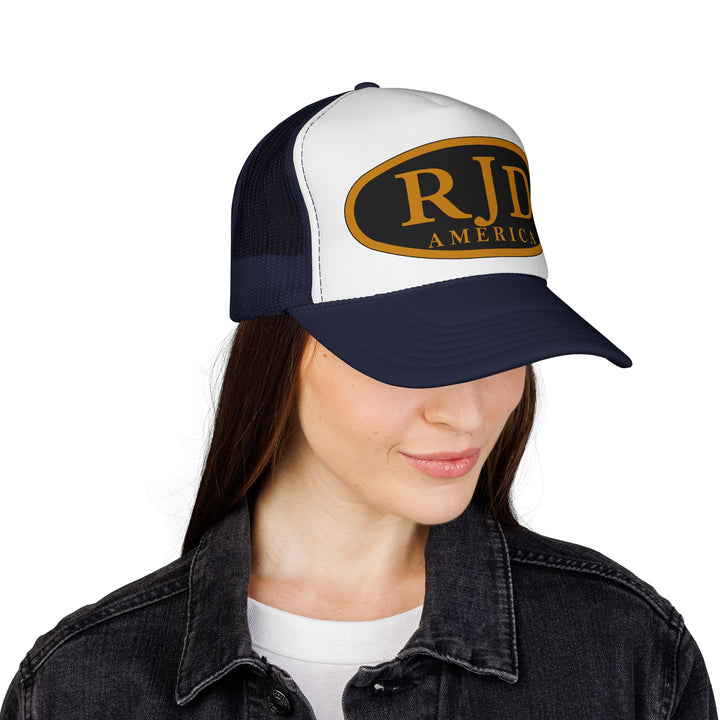 RJD America Retro Oval Logo Mesh Trucker Cap