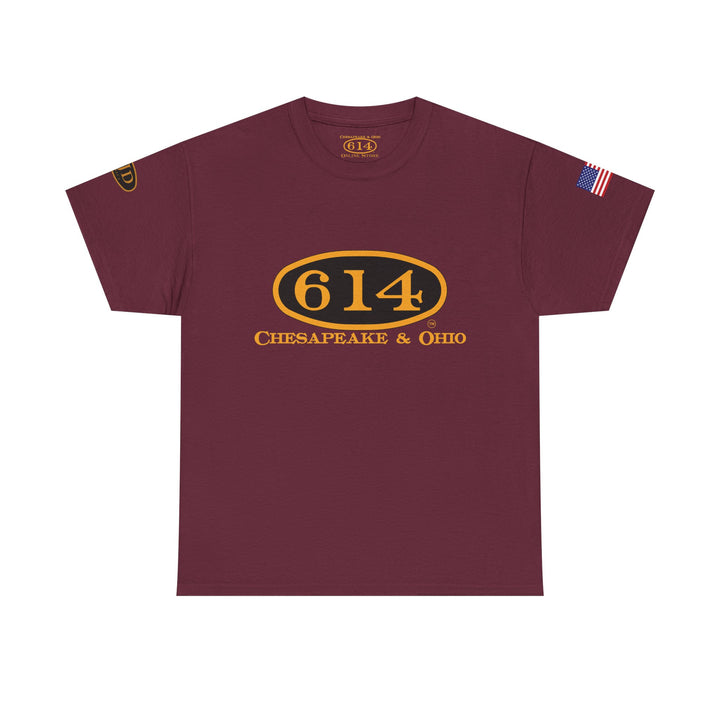 C&O 614 Steam Locomotive T‑Shirt — Thoroughbred Custom Artwork Design