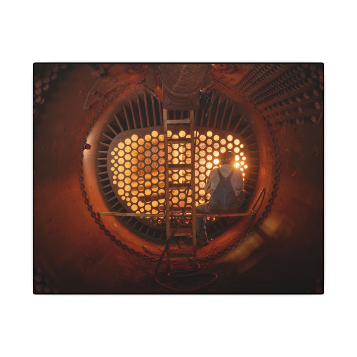 C&O 614 Firebox Canvas Wall Art