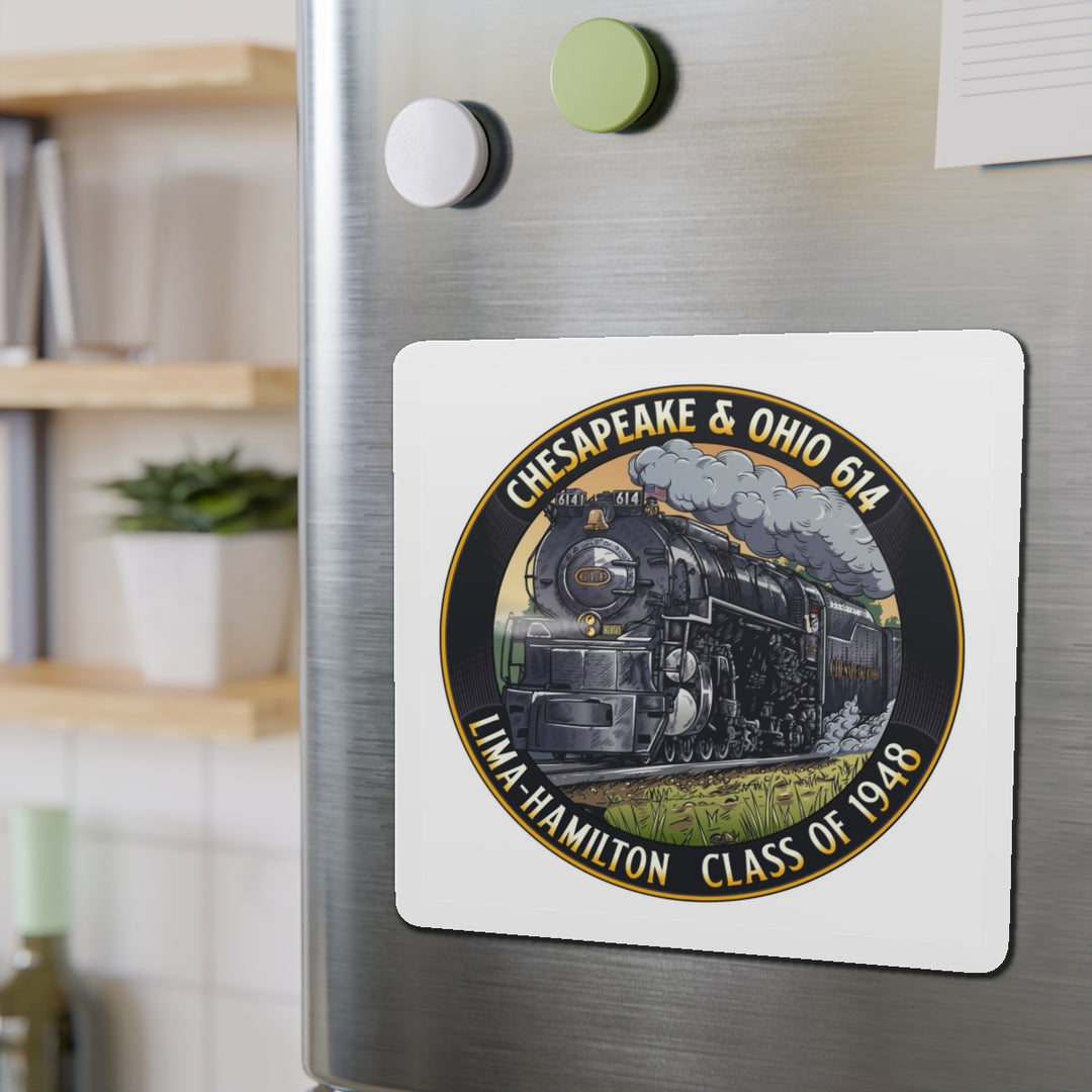 Die-Cut Magnet — Chesapeake & Ohio 614 Steam Locomotive | Lima-Hamilton Class of 1948