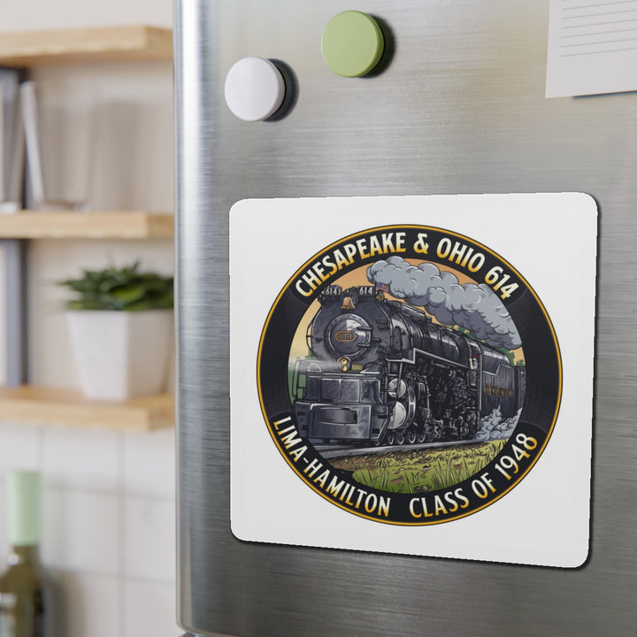 Die-Cut Magnet — Chesapeake & Ohio 614 Steam Locomotive | Lima-Hamilton Class of 1948