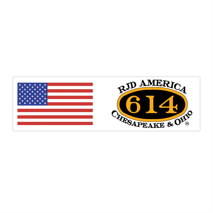 C&O 614/RJD America & U.S. Flag Bumper Sticker