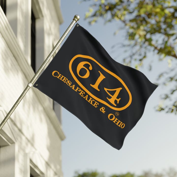 Double Sided Flag - C&O 614 Number Plate Railroad Flag