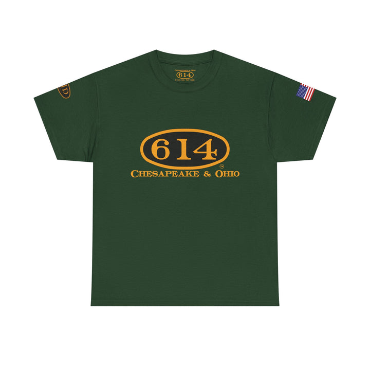 C&O 614 Steam Locomotive T‑Shirt — Thoroughbred Custom Artwork Design