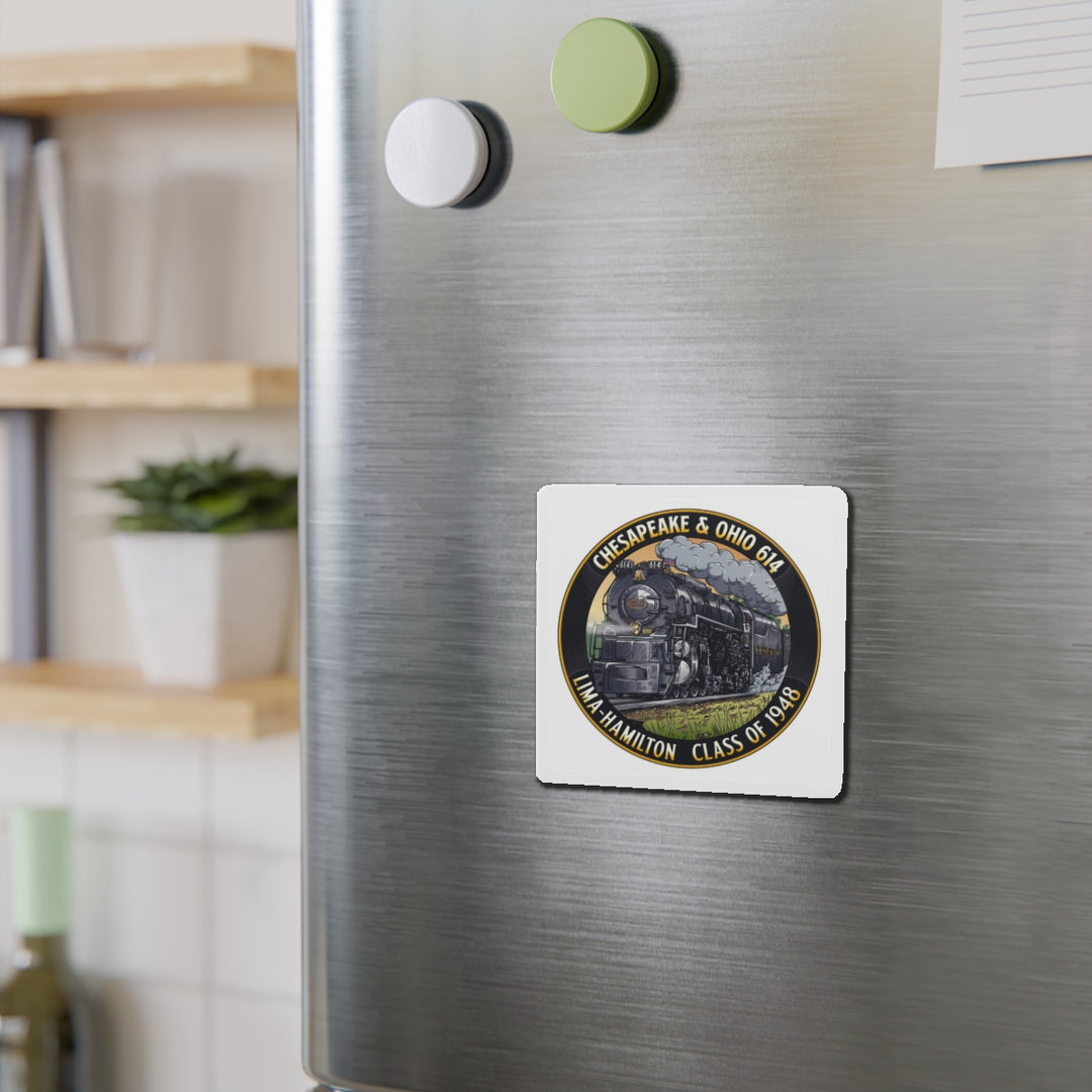 Die-Cut Magnet — Chesapeake & Ohio 614 Steam Locomotive | Lima-Hamilton Class of 1948