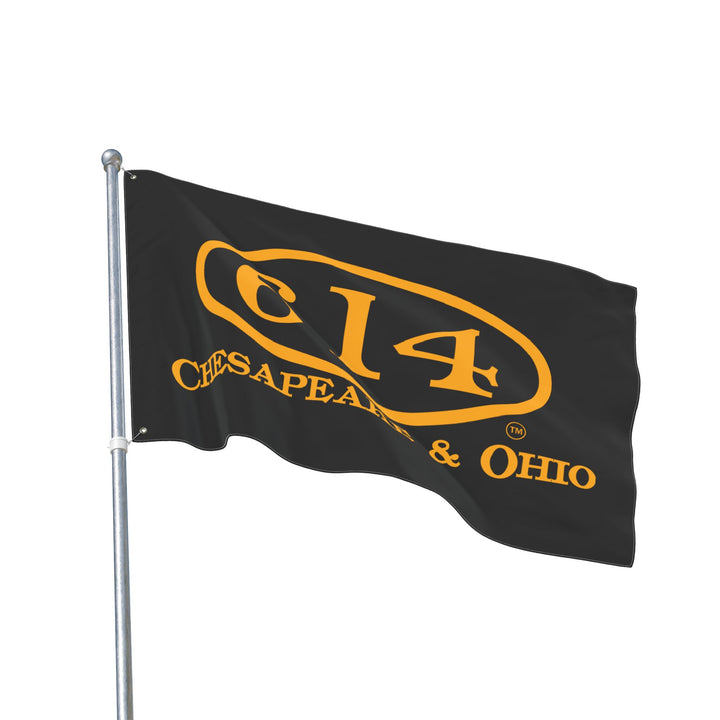 Double Sided Flag - C&O 614 Number Plate Railroad Flag