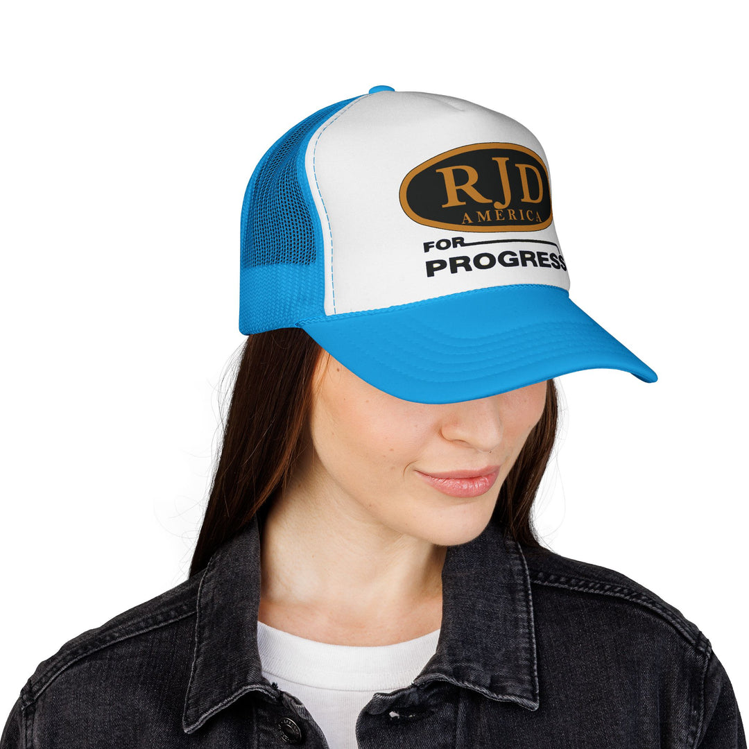 RJD America "For Progress" Trucker Cap — Mesh Snapback