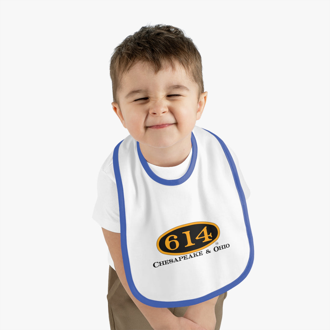 C&O 614 Chesapeake & Ohio Baby Bib — Contrast Trim Infant Feeding Bib