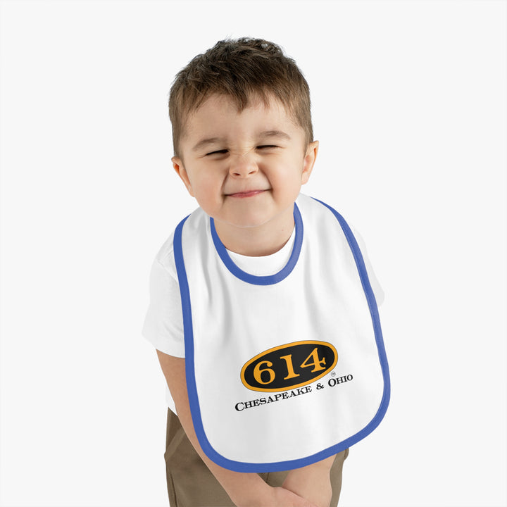C&O 614 Chesapeake & Ohio Baby Bib — Contrast Trim Infant Feeding Bib
