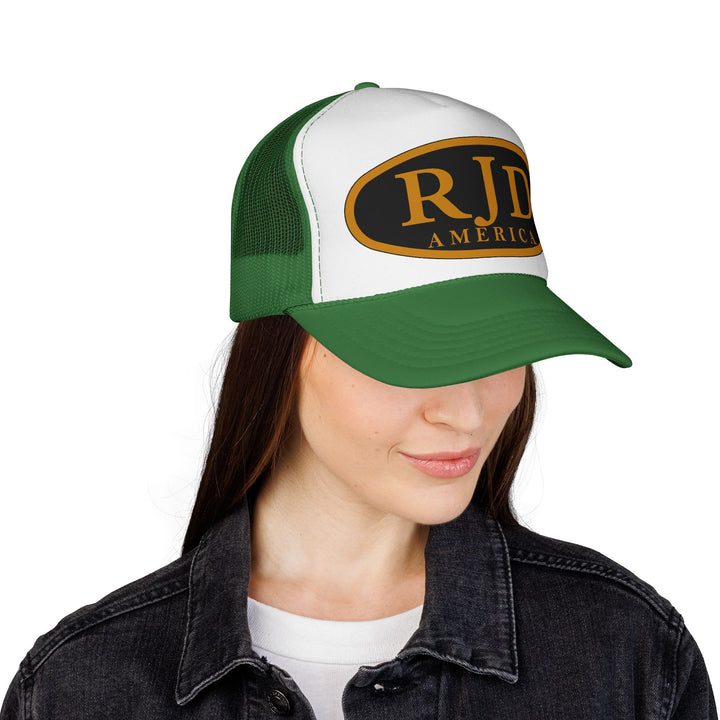 RJD America Retro Oval Logo Mesh Trucker Cap