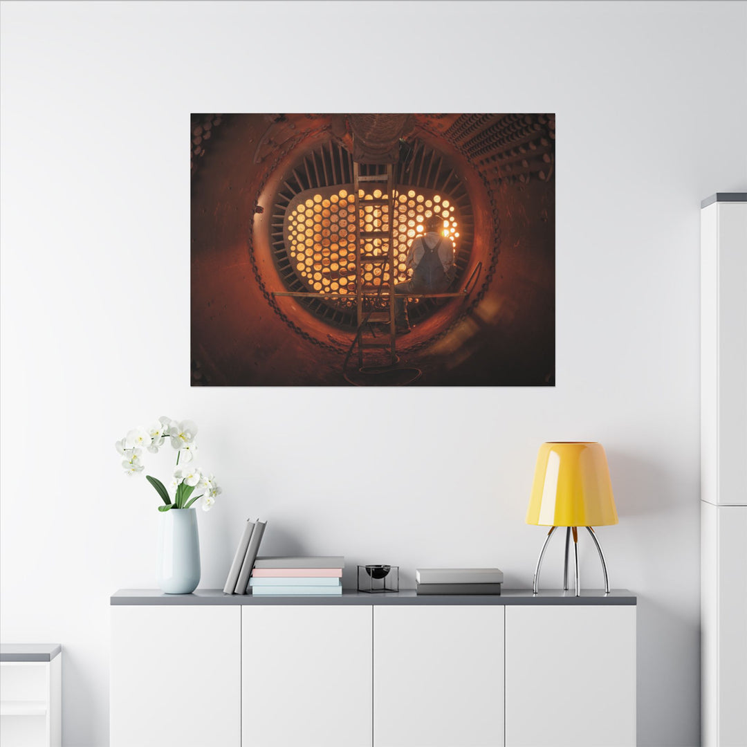 C&O 614 Firebox Canvas Wall Art