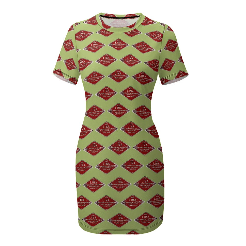 C&O 614 Builder's Plate Women's Short-Sleeve Crew Neck Dress
