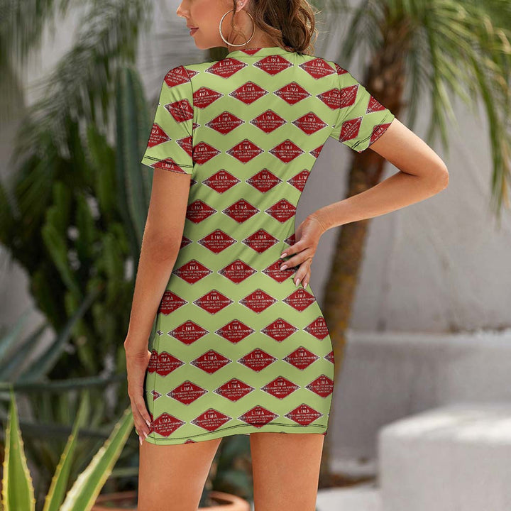 C&O 614 Builder's Plate Women's Short-Sleeve Crew Neck Dress