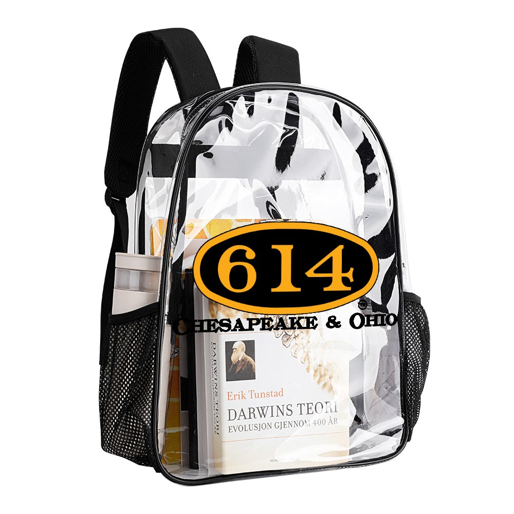 C&O 614 Number Plate Logo Transparent Bag, 17 Inch