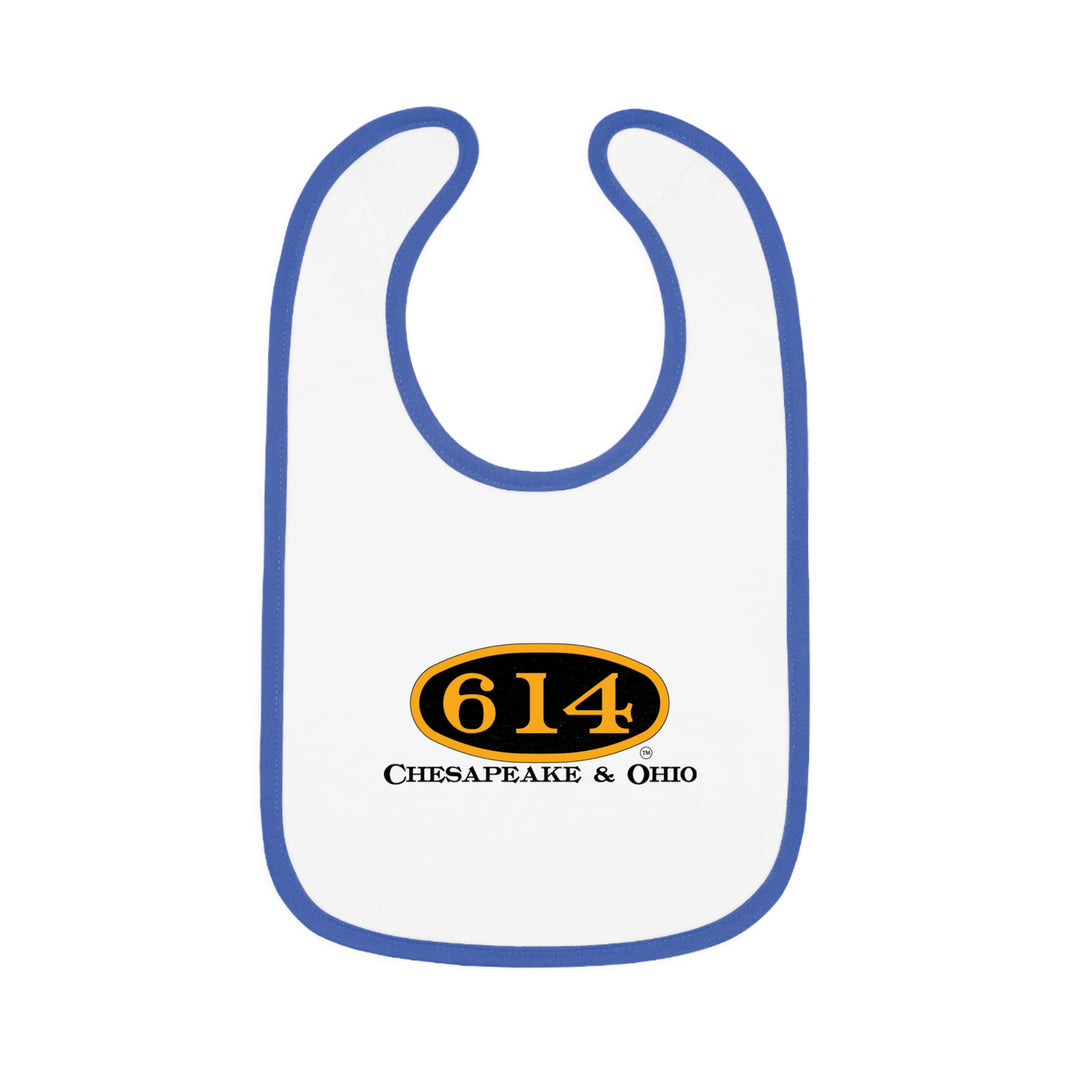 C&O 614 Chesapeake & Ohio Baby Bib — Contrast Trim Infant Feeding Bib