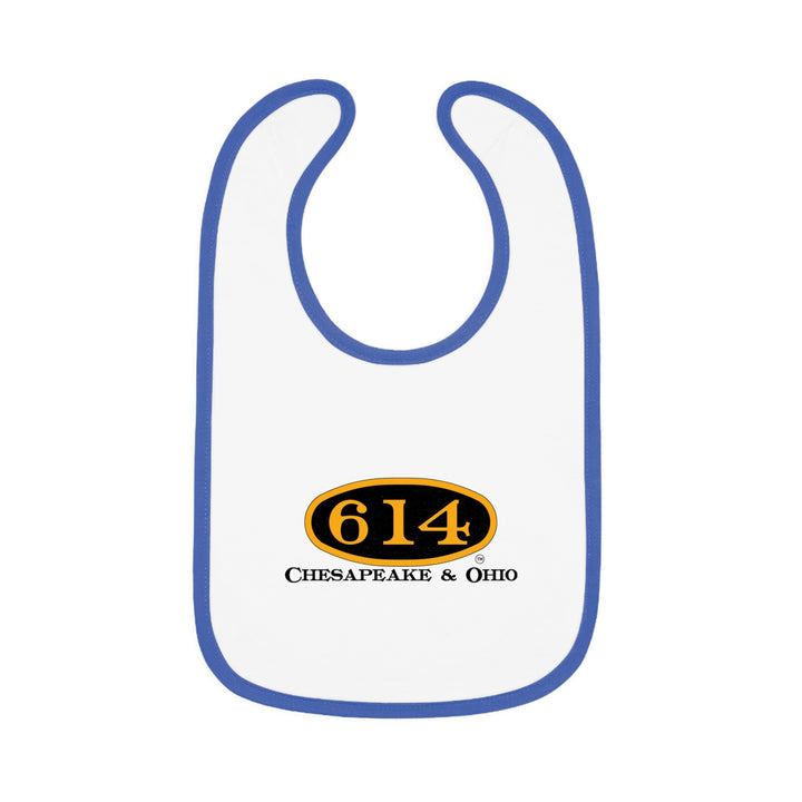 C&O 614 Chesapeake & Ohio Baby Bib — Contrast Trim Infant Feeding Bib