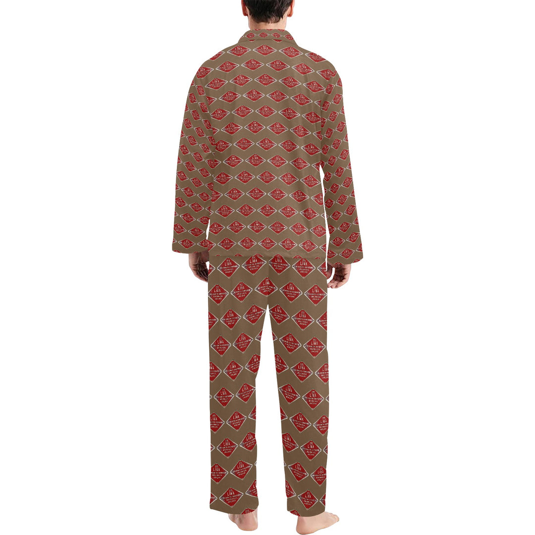 C&O 614 Builder's Plate Men's V-Neck Long Pajama Set