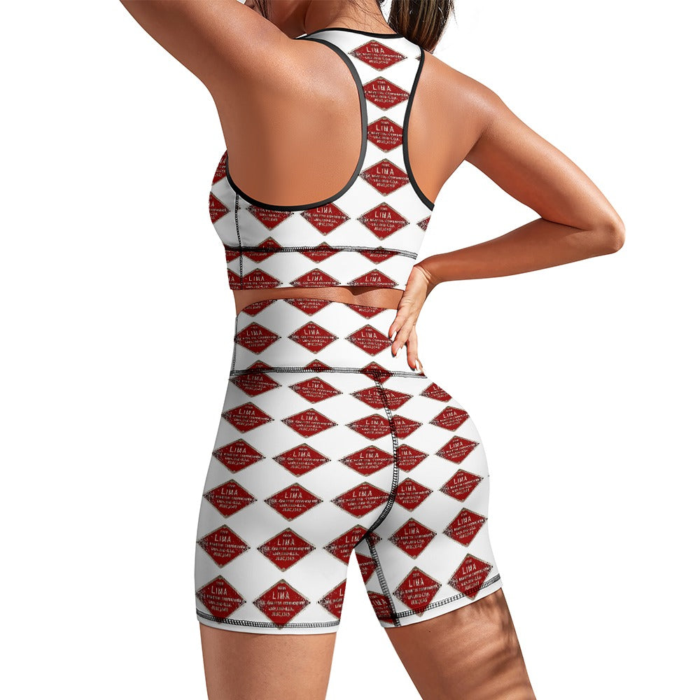 C&O 614 Builder's Plate Women's Yoga Top & Shorts Set