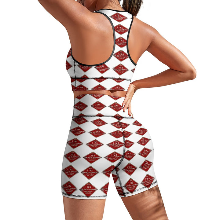 C&O 614 Builder's Plate Women's Yoga Top & Shorts Set