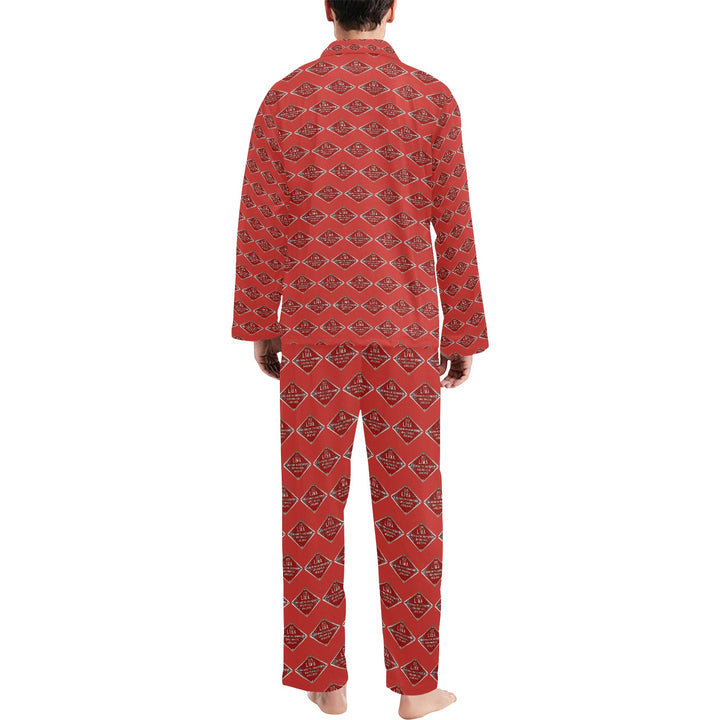 C&O 614 Builder's Plate Men's V-Neck Long Pajama Set