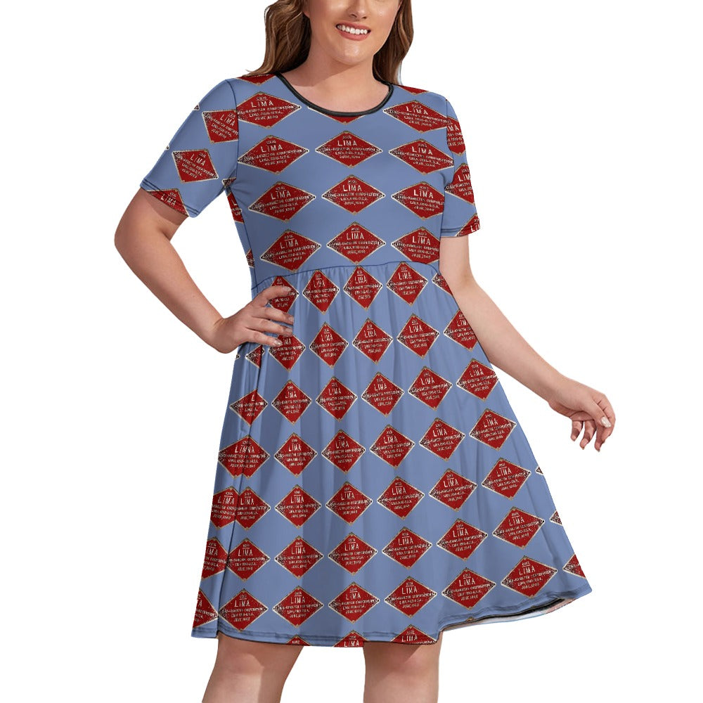C&O 614 Builder's Plate Women's Plus-Size Short-Sleeve Dress