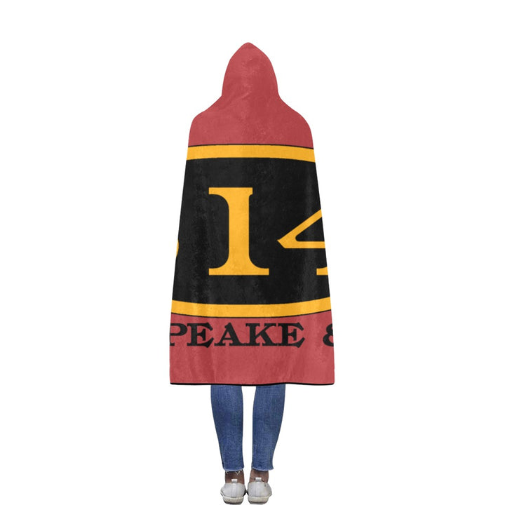 C&O 614 Number Plate Logo Hooded Fleece Blanket, 56 × 80 in