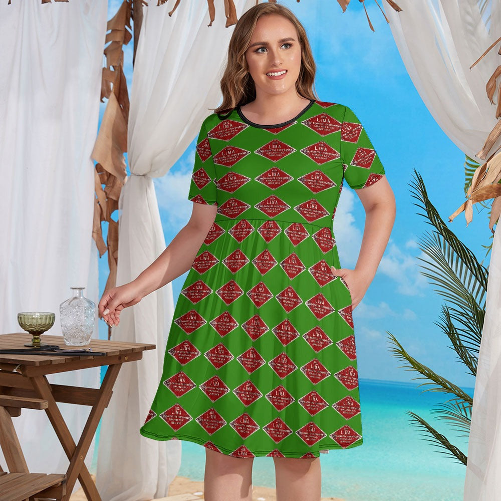 C&O 614 Builder's Plate Women's Plus-Size Short-Sleeve Dress