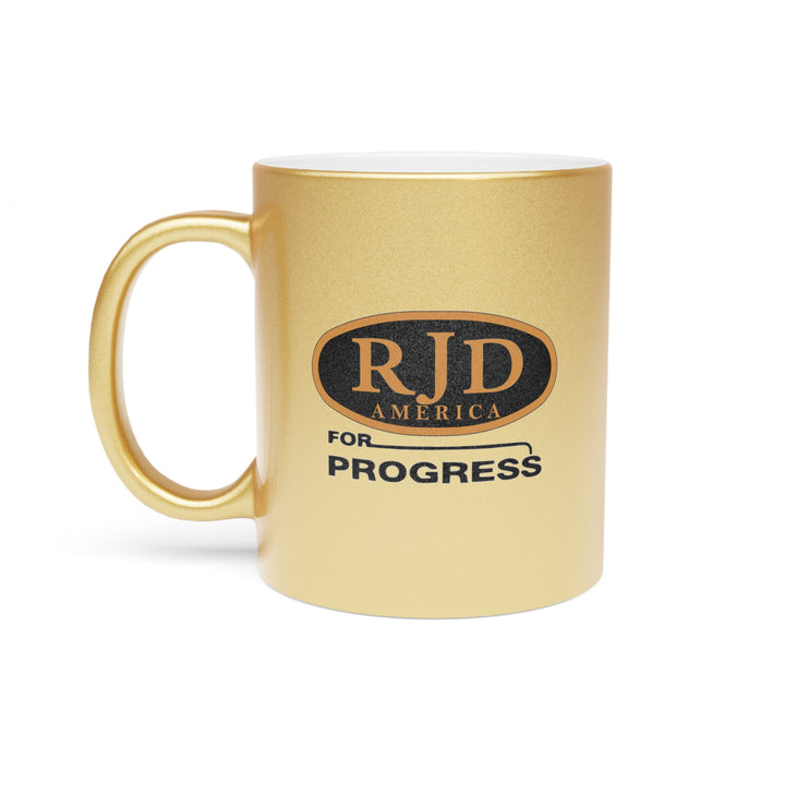 RJD America Metallic Mug — Patriotic Silver/Gold Coffee Cup