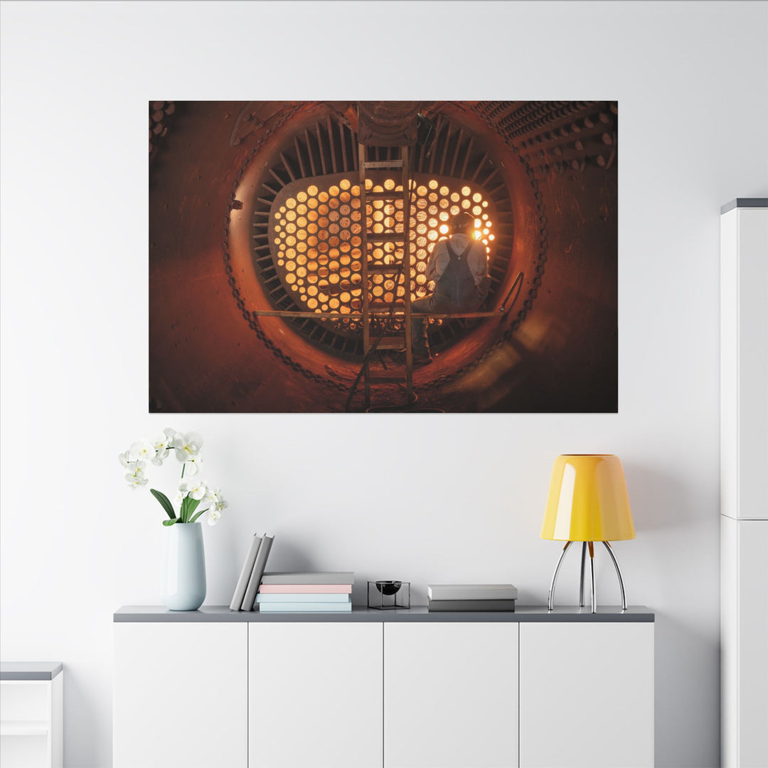 C&O 614 Firebox Canvas Wall Art