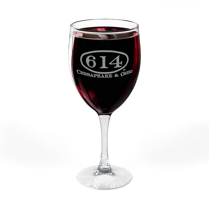 Engraved 10.5oz Wine Glass — C&O 614 Monogrammed