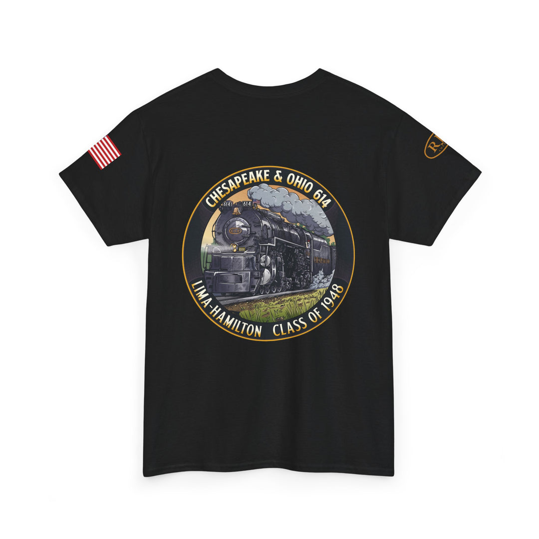 C&O 614 Steam Locomotive T‑Shirt — Thoroughbred Custom Artwork Design