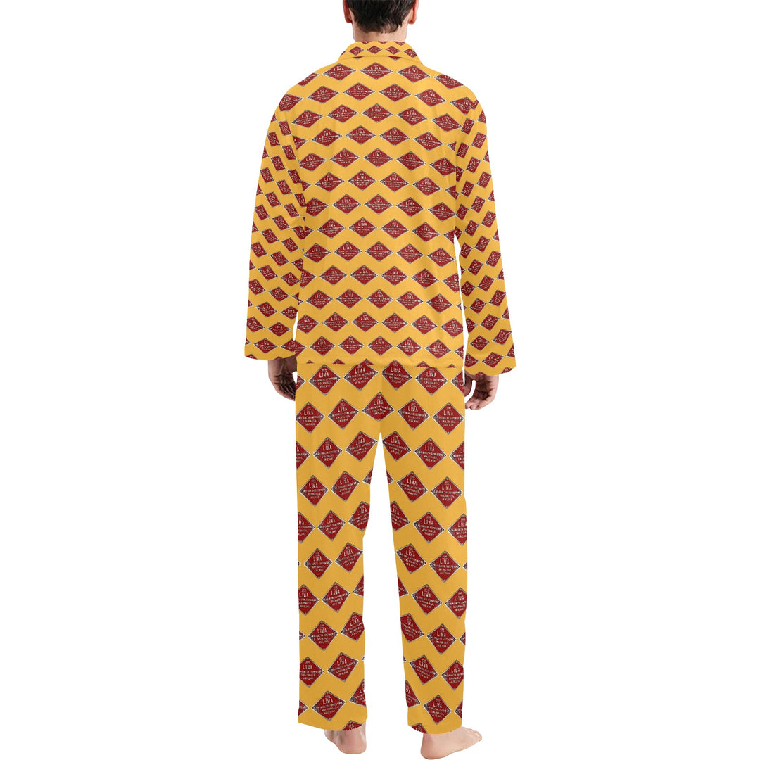 C&O 614 Builder's Plate Men's V-Neck Long Pajama Set