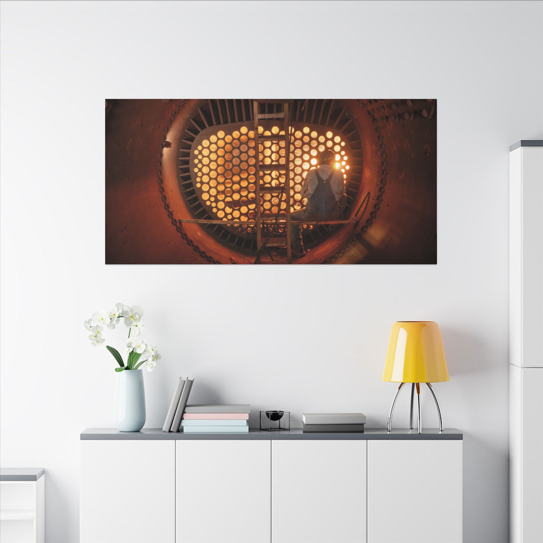 C&O 614 Firebox Canvas Wall Art