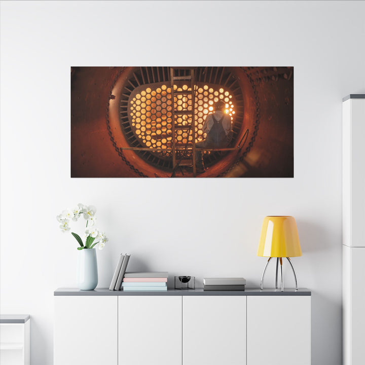 C&O 614 Firebox Canvas Wall Art