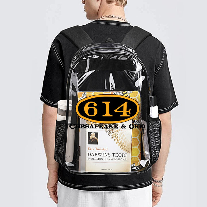 C&O 614 Number Plate Logo Transparent Bag, 17 Inch