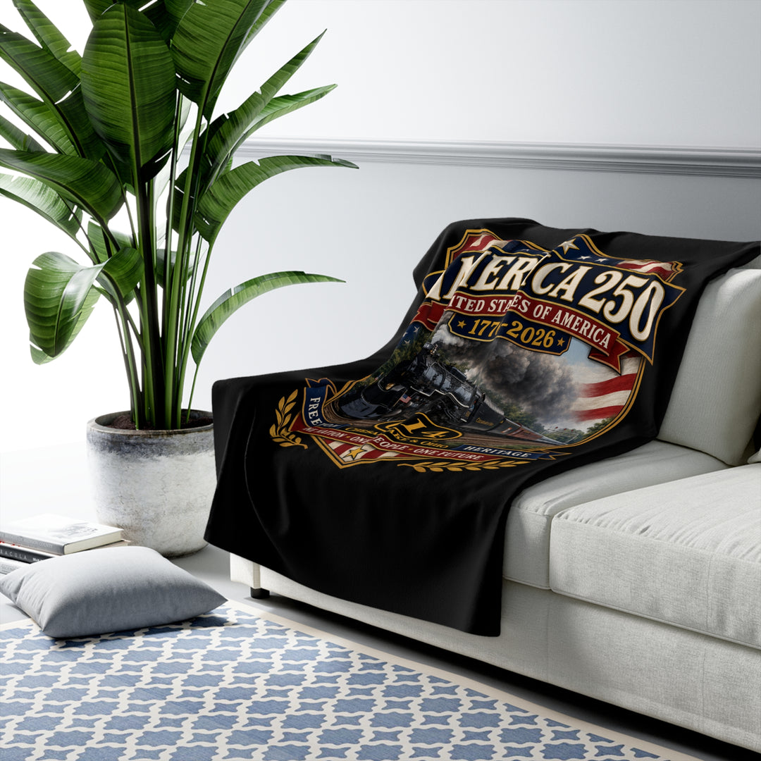 C&O 614 America 250 Celebration Sherpa Fleece Blanket