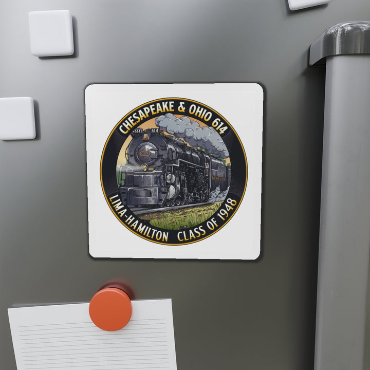 Die-Cut Magnet — Chesapeake & Ohio 614 Steam Locomotive | Lima-Hamilton Class of 1948