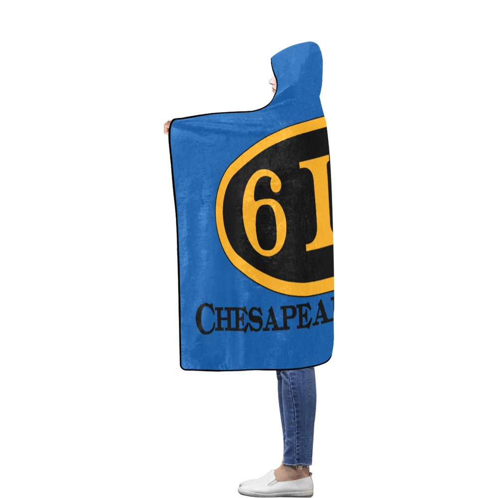 C&O 614 Number Plate Logo Hooded Fleece Blanket, 56 × 80 in