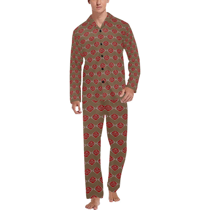 C&O 614 Builder's Plate Men's V-Neck Long Pajama Set