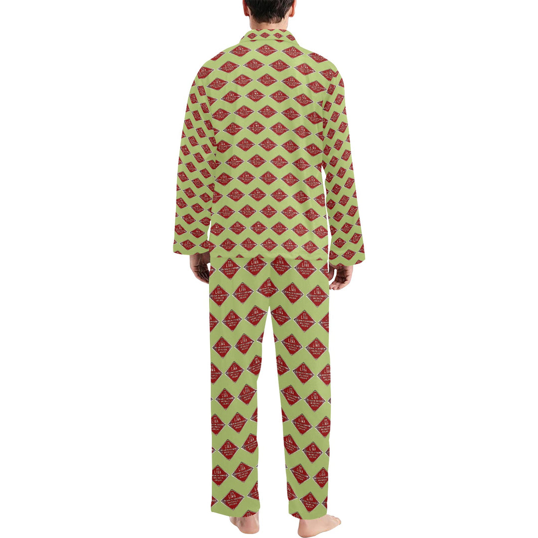 C&O 614 Builder's Plate Men's V-Neck Long Pajama Set