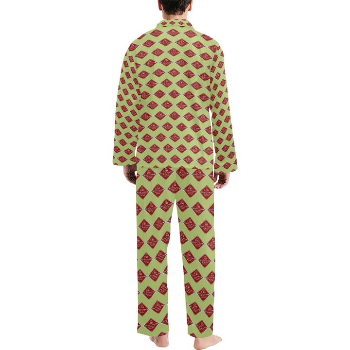 C&O 614 Builder's Plate Men's V-Neck Long Pajama Set