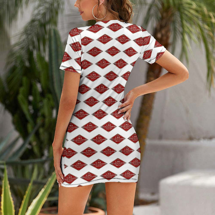 C&O 614 Builder's Plate Women's Short-Sleeve Crew Neck Dress