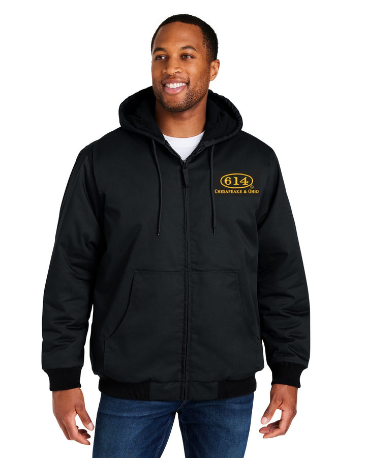 614 Harriton Embroidered Heavyweight Hooded Full-Zip Jacket