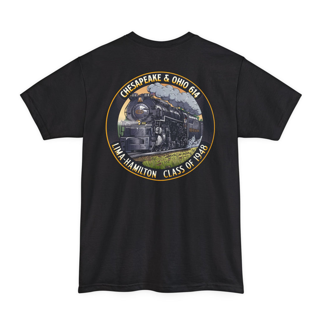 C&O 614 / RJD America - Big and Tall Size T-Shirt  with custom artwork on back