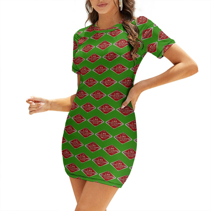 C&O 614 Builder's Plate Women's Short-Sleeve Crew Neck Dress