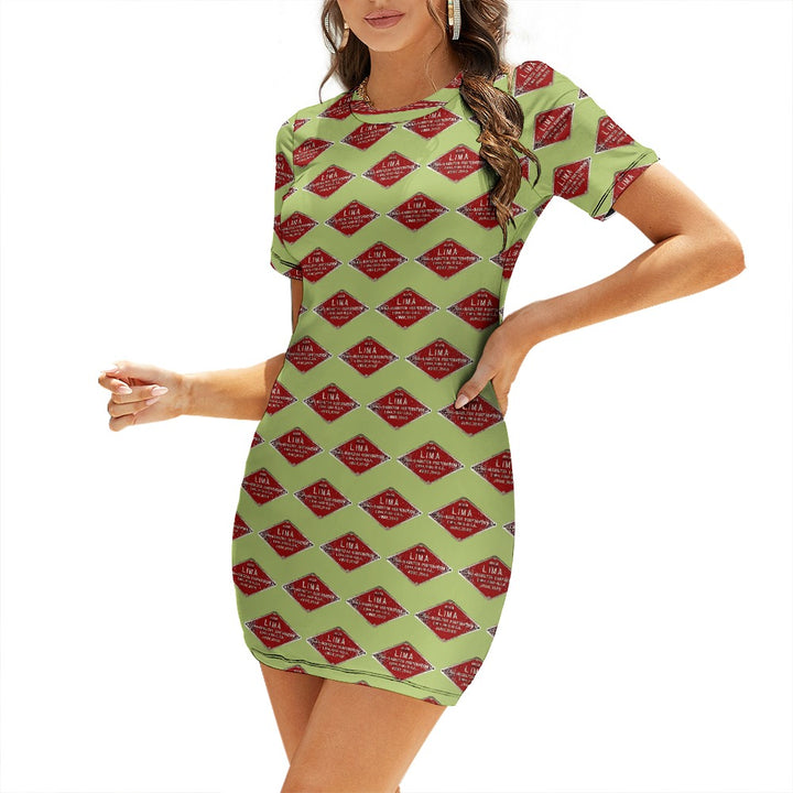 C&O 614 Builder's Plate Women's Short-Sleeve Crew Neck Dress