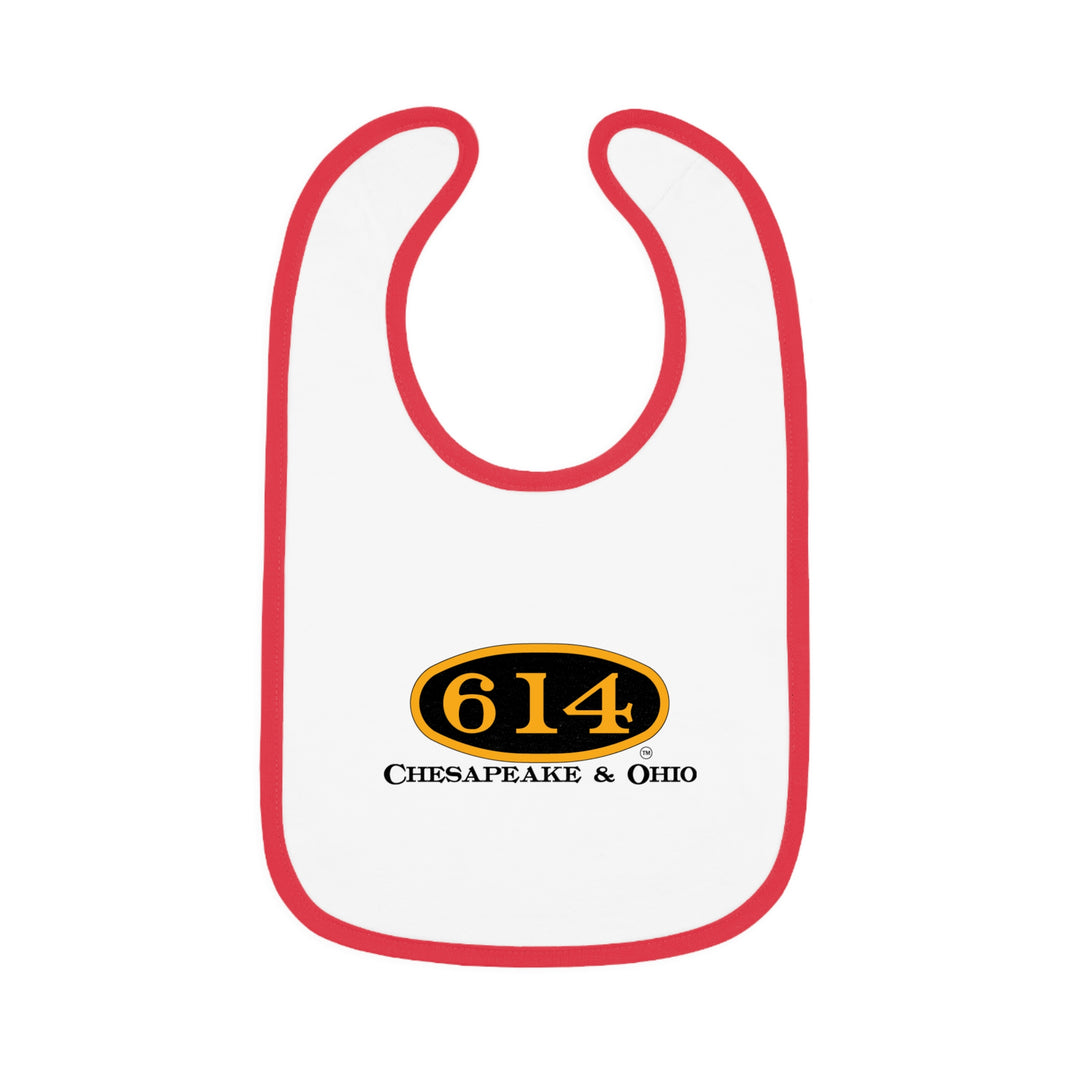 C&O 614 Chesapeake & Ohio Baby Bib — Contrast Trim Infant Feeding Bib